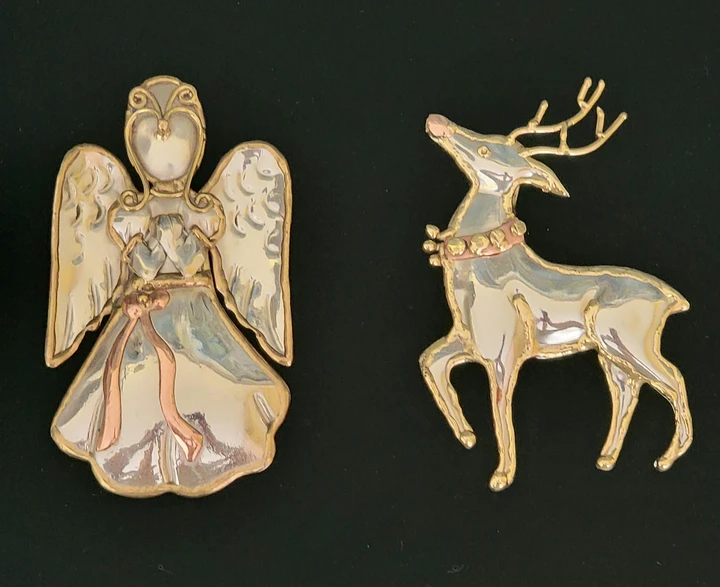 Reindeer and Angel Pin