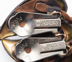 Vintage Copper Earrings Signed Renoir - JD11012