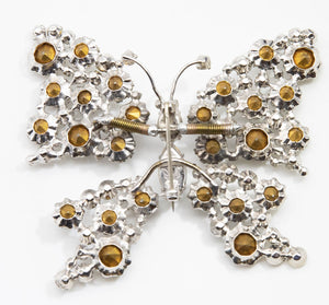 Vintage Deco Rhinestone Butterfly Trembler  - JD10803
