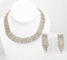 Load image into Gallery viewer, Deco rhinestone necklace and earring set  - JD11017
