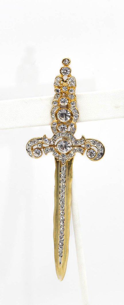 Vintage Rhinestone Encrusted Sword Pin  - JD10908 SOLD OUT