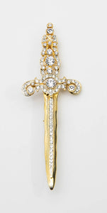 Vintage Rhinestone Encrusted Sword Pin  - JD10908