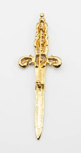 Vintage Rhinestone Encrusted Sword Pin  - JD10908