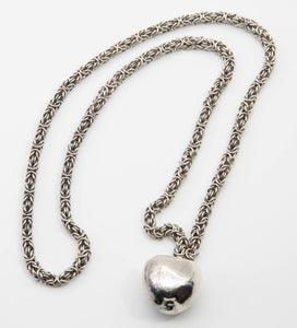 Sterling Silver Apple Pendant Necklace  - JD10879