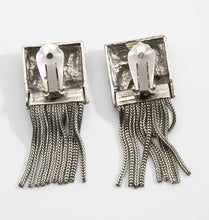 Load image into Gallery viewer, Vintage Faux Silver Fringe Earrings - JD10867