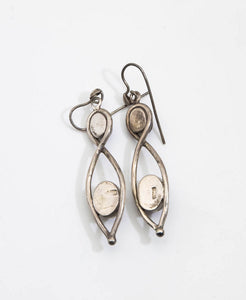 Vintage Sterling Silver Earrings with Amethyst Stones  - JD11009