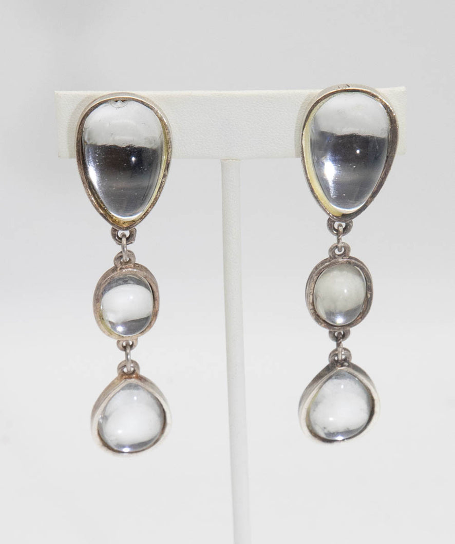 Vintage Glass Clip-On Drop earrings - JD10962