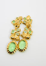 Load image into Gallery viewer, Robert Sorrell One-Of-A-Kind Green Crystal Dangling Earrings -JD10553