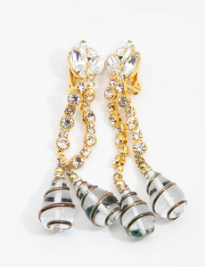 Vintage Robert Sorrell Rhinestone and Glass Drops Earrings  - JD10811