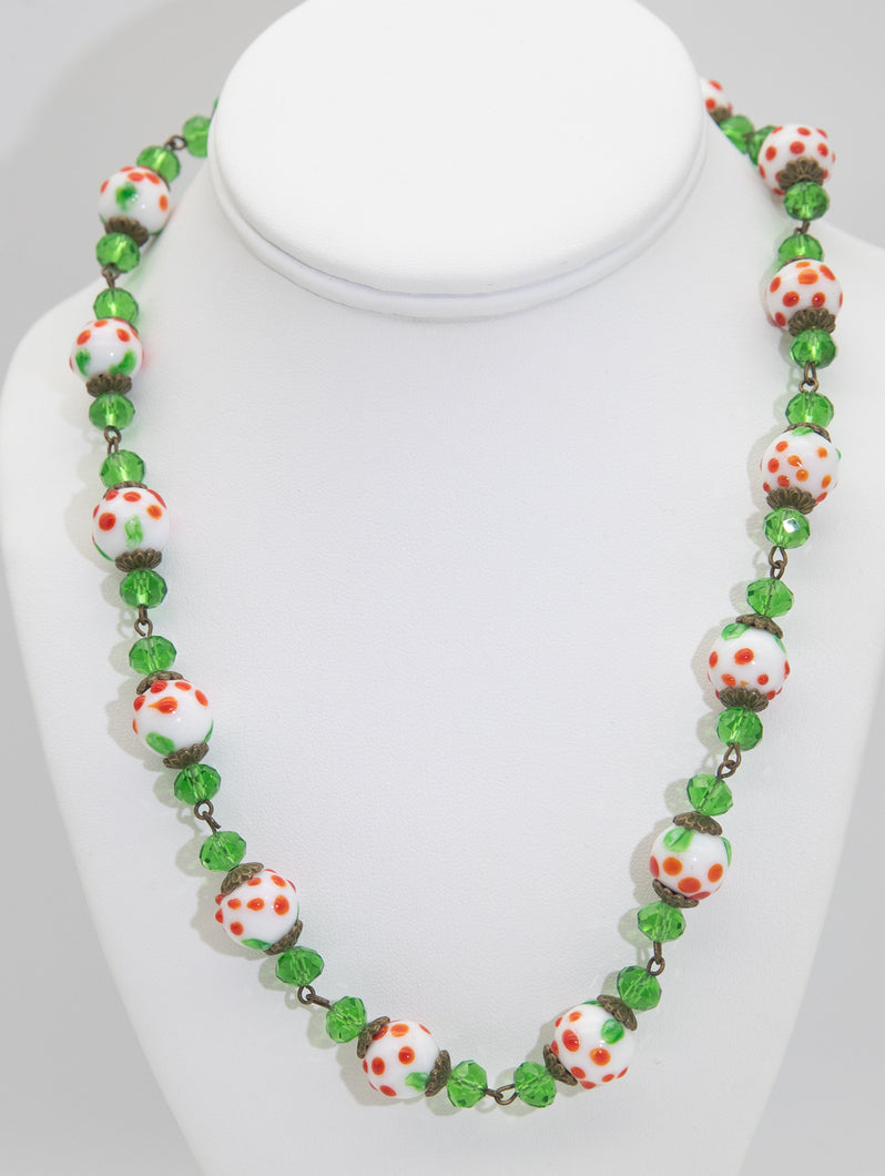 Vintage Czech glass necklace  - JD10707