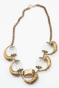 Vintage Etruscan Horn-shaped Glass Necklace  - JD10909