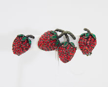 Load image into Gallery viewer, Signed Weiss Strawberry Pin &amp; Earrings Set - JD10659