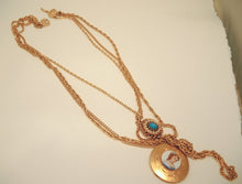 Load image into Gallery viewer, Vintage 3-Strand Goldette Pendant Locket Necklace