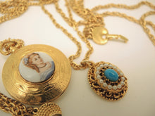 Load image into Gallery viewer, Vintage 3-Strand Goldette Pendant Locket Necklace