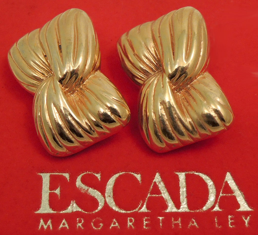Vintage Margaretha Ley for Escada Gold-Tone Earrings