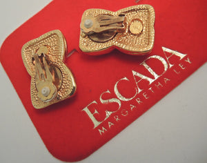 Vintage Margaretha Ley for Escada Gold-Tone Earrings