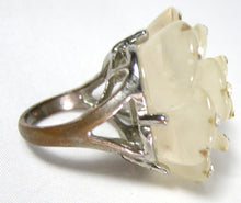 Load image into Gallery viewer, Vintage Signed Aldo Frosted Lucite Camellia Ring  - JD10273