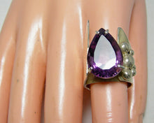 Load image into Gallery viewer, Large Sterling Amethyst Artisan Ring  - JD10431