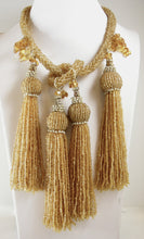 Load image into Gallery viewer, Vintage Anka Bugle Beaded Tassel Necklace
