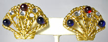 Load image into Gallery viewer, Vintage Signed Trifari Fan Earrings  - JD10467