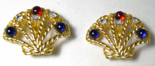 Load image into Gallery viewer, Vintage Signed Trifari Fan Earrings  - JD10467