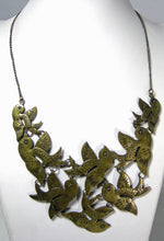 Load image into Gallery viewer, Vintage Brass Bird Bib Necklace  - JD10491