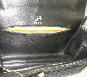 Vintage Rare Black Koret Genuine Full Quill Ostrich Handbag