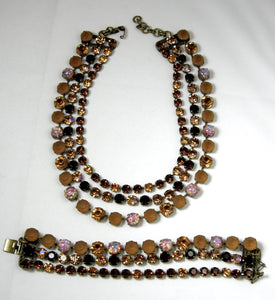 Hard-To-Find Vintage 90s JL Blin Paris 3-Strand Necklace & Bracelet