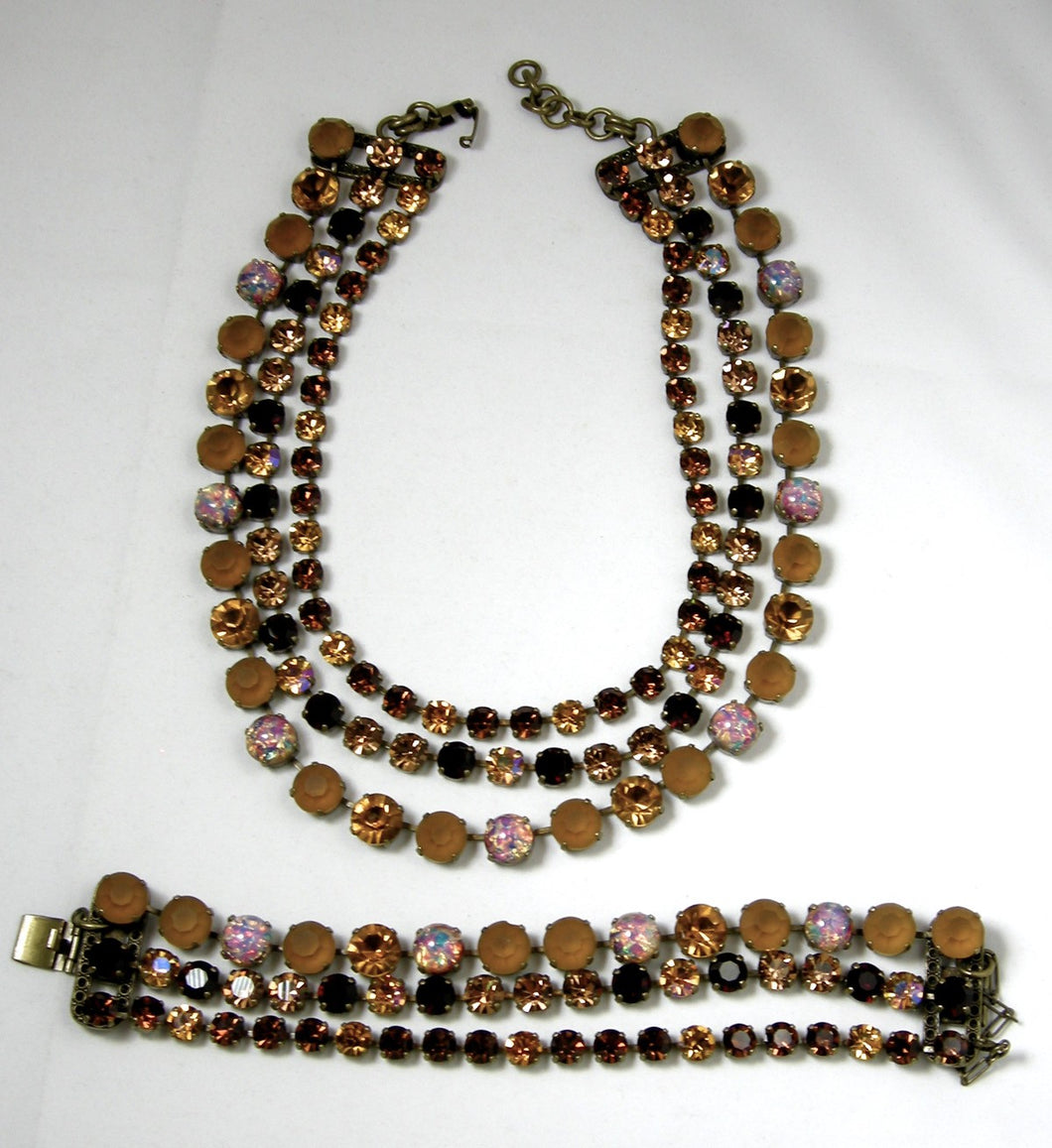Hard-To-Find Vintage 90s JL Blin Paris 3-Strand Necklace & Bracelet