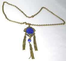 Load image into Gallery viewer, Vintage 1930s Victorian Czech Blue Necklace
