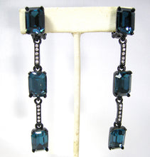 Load image into Gallery viewer, Vintage Signed Oscar de la Renta Faux Sapphire Earrings  - JD10351