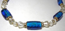 Load image into Gallery viewer, Vintage signed Bettina Von Walhof Crystal And Blue Glass Necklace  - JD10511