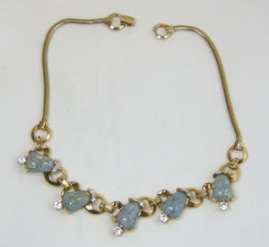 Vintage Signed Mazer Bros. Blue Necklace