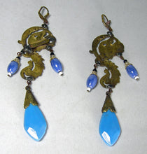 Load image into Gallery viewer, Vintage Extremely Long Czech Ornate Dangling Earrings  - JD10418