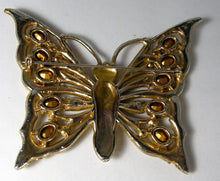 Load image into Gallery viewer, Vintage Unsigned Large Staret Crystal Butterfly Brooch/Pin