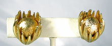 Load image into Gallery viewer, Vintage Signed Hattie Carnegie Florentine Leaf Bud Earrings - JD10383