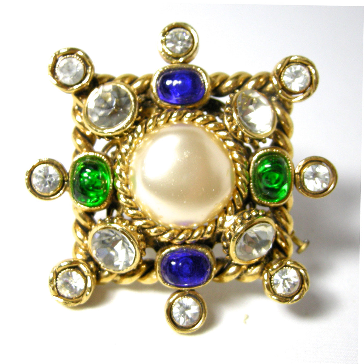 chanel pearl and diamond brooch pendant