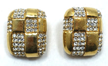 Load image into Gallery viewer, Vintage Signed Ciner Checkerboard Crystal Earrings