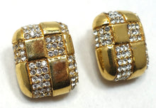 Load image into Gallery viewer, Vintage Signed Ciner Checkerboard Crystal Earrings