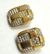 Load image into Gallery viewer, Vintage Signed Ciner Checkerboard Crystal Earrings