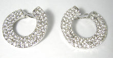 Load image into Gallery viewer, Vintage Rhinestone Circle Clip Earrings