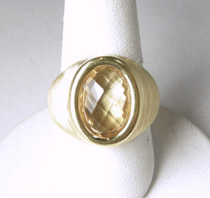 Made in "Italy" Sterling Silver & Gold Citrine Ring