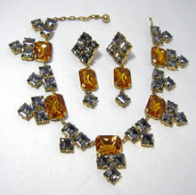 Load image into Gallery viewer, Absolutely Gorgeous Vintage Citrine Crystal Drop Necklace &amp; Earrings Set  - JD10400