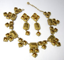 Load image into Gallery viewer, Absolutely Gorgeous Vintage Citrine Crystal Drop Necklace &amp; Earrings Set  - JD10400