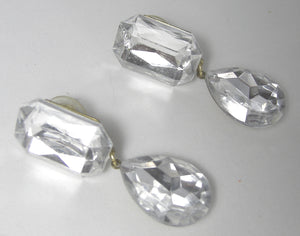 Rhinestone Dangling Pierced Earrings - JD10169