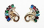 Vintage Multi-Color Rhinestone Earrings