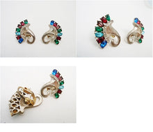 Load image into Gallery viewer, Vintage Multi-Color Rhinestone Earrings