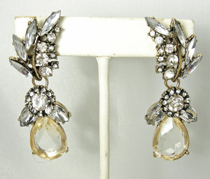 Oscar de la Renta Crystal Drop Earrings