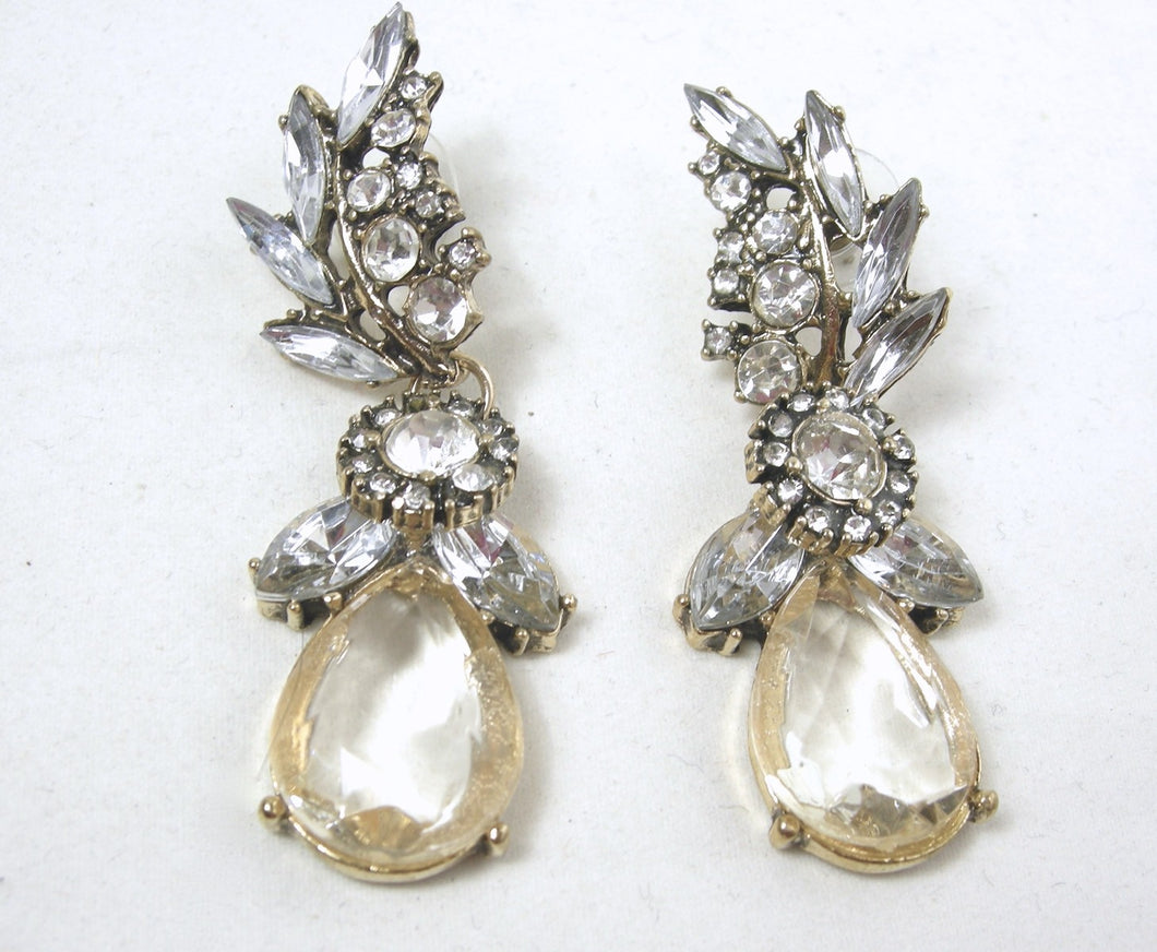Oscar de la Renta Crystal Drop Earrings