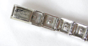 Vintage Signed Dorsons Sterling Crystal Tennis Necklace